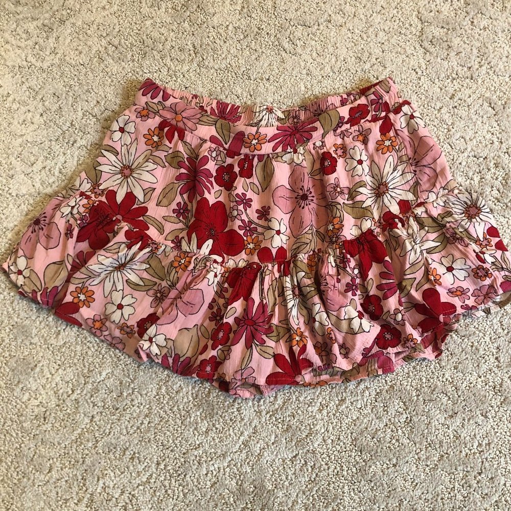 floral skirt with shorts